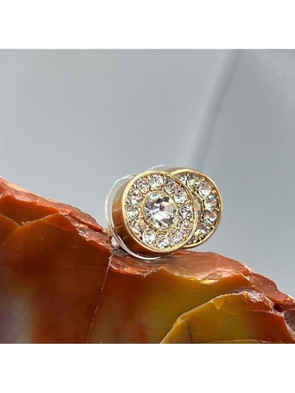 Swarovski Bezel Set Halo Post Earrings